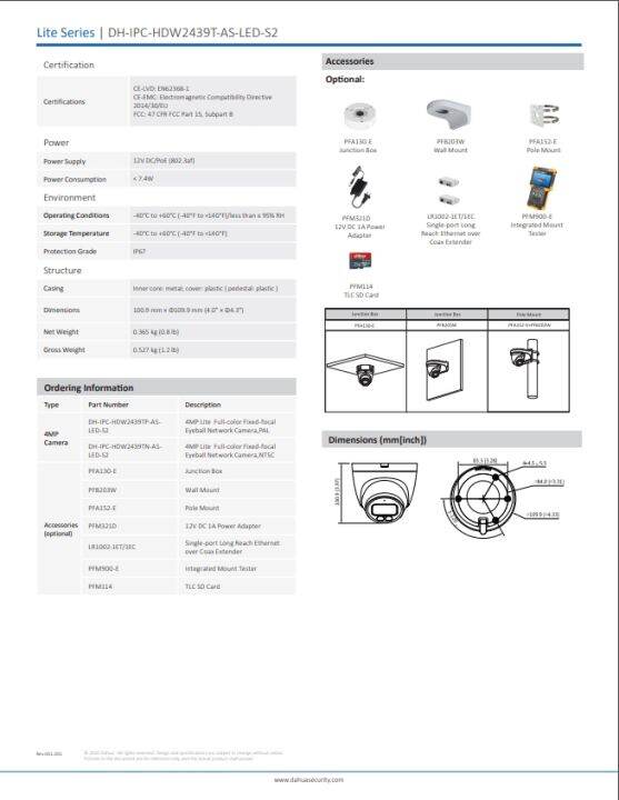 dahua-กล้องวงจรปิด-ip-camera-4mp-lite-full-color-fixed-focal-eyeball-network-camera-รุ่น-ipc-hdw2439tp-as-led-s2-ภาพสี-24-ชม