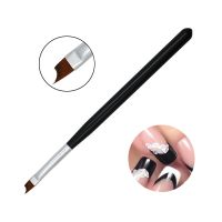 Nail Art French Oblique Half Moon Smile Pen Brush Black Drawing Painting Design Tips Acrylic DIY UV Gel Polish Tools Manicure Artist Brushes Tools