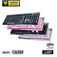 คีย์บอร์ดเกมมิ่ง NUBWO FLICKER NK-34 Mechanical Rainbow Backlight 10 LED colors มีให้เลือก 4 สี SilverBlack/SilverWhite/Rose Gold/Black สินค้าประกัน 1 ปี