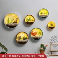 [COD] wall wrought iron round flowerpot hanging simulation green plant decoration cross-border supply of goods dropshipping