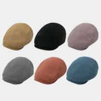 ผู้ชาย Simple Newsboy หมวกสีทึบ Beret หมวก Casual Street หมวก Unisex Wild หมวกแบนสำหรับชายฤดูใบไม้ผลิฤดูร้อน Hats