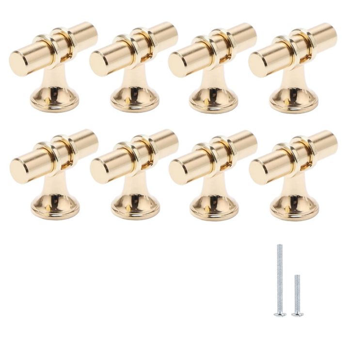 8 Packs Champagne Gold Knobs Drawer Knobs Euro T Bar