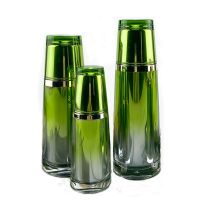 30ml&amp;50ml Capacity Green color Acrylic material Refillable Spray Perfume bottle with perfume sprayer pump Travel Size Bottles Containers