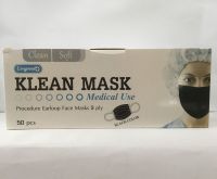 Klean mask (สีดำ) หน้ากากอนามัยทางการแพทย์ longmed 1กล่อง มี50ชิ้น