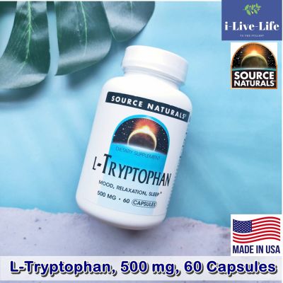 L-Tryptophan, 500 mg, 60 Capsules - Source Naturals แอล-ทริปโตเฟน