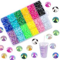 3/4mm Jelly Color Glitter Resin Rhinestones Glue On Crystal Nail Gems for Clothing Decorations Diamond Rhinestones Accessories