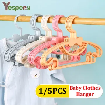 5pcs/set Portable Clothes Hangers Kid Clothes Hook Bow-knot Design Clothes  Drying Rack for Children