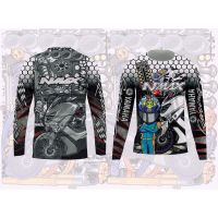 [In stock] 2023 design sleeve, sublimation long full print, thailook design, thailand design,051,nmax,gray 2motorcycle jersey cycling jersey long shirt，Contact the seller for personalized customization of the name