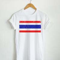 【HOT】เสื้อยืดลาย ธงชาติไทย ประเทศไทย Thailand Flag เสื้อยืดสกรีน แขนสั้น คอกลม100%cotton