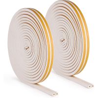 Weather Stripping Door Seal Strip Front Window Frame Foam Adhesive Rubber Soundproof, 2 Rolls Total Length 20M