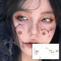 Dark Gothic Makeup Tattoo Stickers Halloween Rose And Thorns Face Stickers Love Blush Makeup Face Stickers 【OCT】