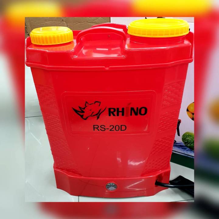 rhino-เครื่องพ่นยา-รุ่น-rs-20d-ขนาดถัง-20-ลิตร-สีแดง-แบตเตอรี่-พร้อมหัวฉีด-3แบบ-ครบชุดพร้อมใช้งาน-ถังพ่นยา-เครื่องพ่นยา