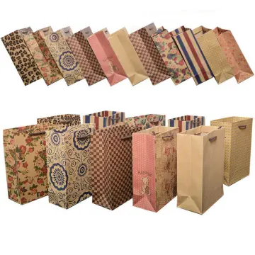 Kraft Paper Bag Plain Rope Handle Hand bag Gift Bag Paperbag per pcs Chris  mas paper bag party gift bag birthday bag wedding gift bag