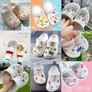 Cartoon 3D Bear Winnie The Pooh Cute Pink Clogs Buckle Removable Croc Charms  DIY Cute Boys