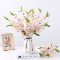 【cw】Artificial Peach Blossom nch Fake Flower nch Decoration Silk Cloth Flower Home Ho Restaurant Office Decoration Flower ！