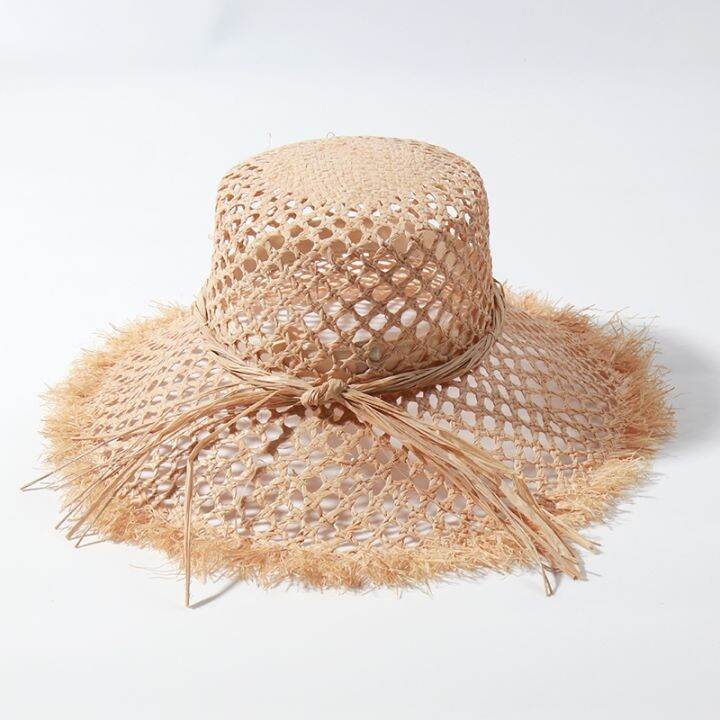 cc-luxury-brand-wide-brim-beach-hats-raffia-uv-protection-hat-outdoor-wholesale