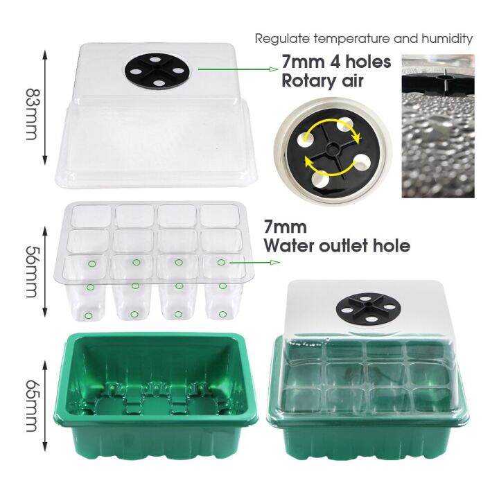 12-cells-seedling-box-planter-kit-seeds-germination-hydroponic-sponge-soilless-cultivation-growing-system-for-garden-nursery-pot