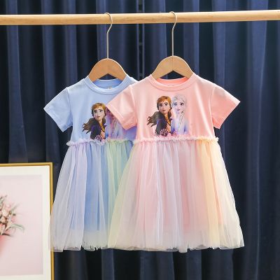 Summer Baby Girl Clothes Cartoon Princess Frozen Anna Elsa Kid Party Dress Cotton Vestidos For Wedding Clothes Toddler Costumes