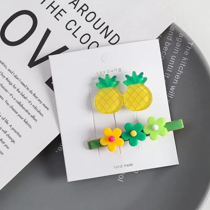 2pc Hairclip set Kid Cute Candy Hair Accessories Kawaii Colorful Fruits