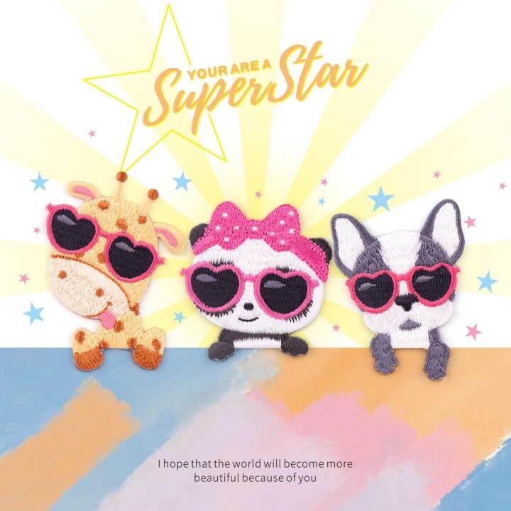 super-star-embroidery-patch-stickers-mobile-phone-shell-ipad-hand-book-decoration-stickers-clothes-diy-bag-self-adhesive-cloth-stickers