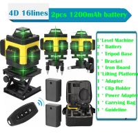 4D 16 Lines Laser Level 360 Self-leveling Machine USB Rechargeable Lithium Battery Lazer Level Vertical Horizontal Leveling Tool