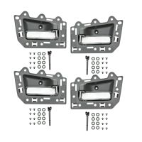 4 Set Inside Interior Door Handle Set for 2005-2011 Jeep Grand Cherokee Gray+Chrome (Front Rear Left Right 4 Doors)