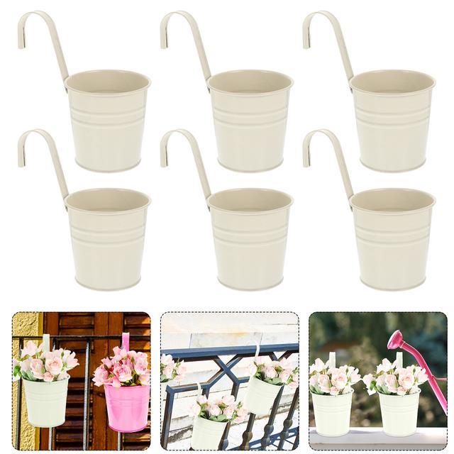 6-pcs-hanging-wall-plants-flower-bucket-succulent-planter-pot-metal-pots-outdoor-the-fence-tin