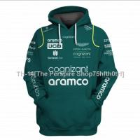 ✣☸ 2022 Formula One Aston Martin F1 Racing Suit Men Women Green Zipper Hoodie Motorcycle Bicycle Sweatshirt