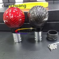 Car Shift Knob Real Carbon Fiber Gear Shift Knob Shifter Lever Round Ball Shape for Automatic Auto Models