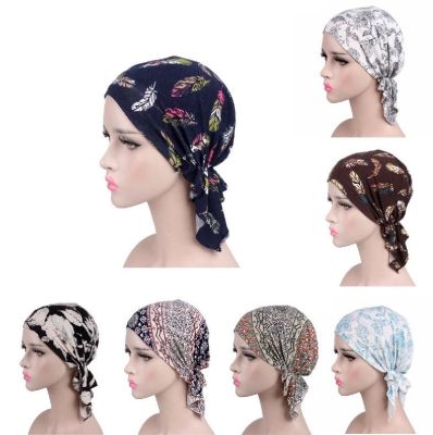 【YF】 2020 NEW Fashion Women Flower Muslim Ruffle Cancer Chemo Hat Beanie Scarf Turban Head Wrap Cap Printed Headwear Lady Hats New