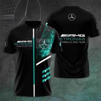 F1 Mercedes AMG เสื้อยืดแขนสั้นลําลอง พลัสไซซ์ แฟชั่นสําหรับผู้ชาย