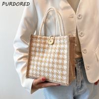 [กระเป๋าแฟชั่นสุดฮอต688] PURDORED-Mini Bolso De Mano Para Mujer Bolsa Pequeña De Lino Inal Para Teléfono Móvil Compras 1 Unidad