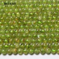 Meihan Wholesale (1 strand/set) natural peridot 4mm 5mm±0.2 round gem stone beads for jewelry making design or gift