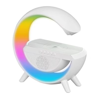 1Set Bluetooth Speakers Table Lamp for Living Room Decor Night Light Plastic with 10W Wireless Charging Gift for Kids