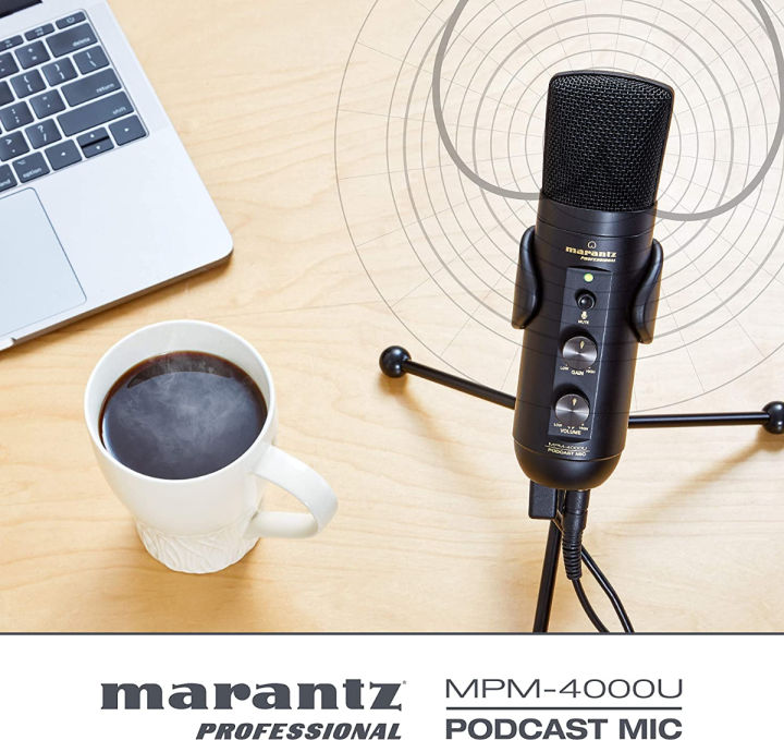 marantz-professional-mpm-4000u-podcast-mic-usb-condenser-microphone-with-mixer-and-headphone-output-for-podcasting-live-streaming-youtube-projects-usb-mic-w-monitoring-amp-mute-button