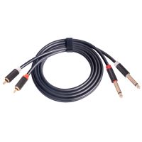 1 Piece 2 X 6.35 mm to 2RCA Cable Gold-Plated 2X 6.35Mm 1/4Inch Male 6.35MM to 2 RCA Male Stereo Audio Cable 3 Meters Audio Cable