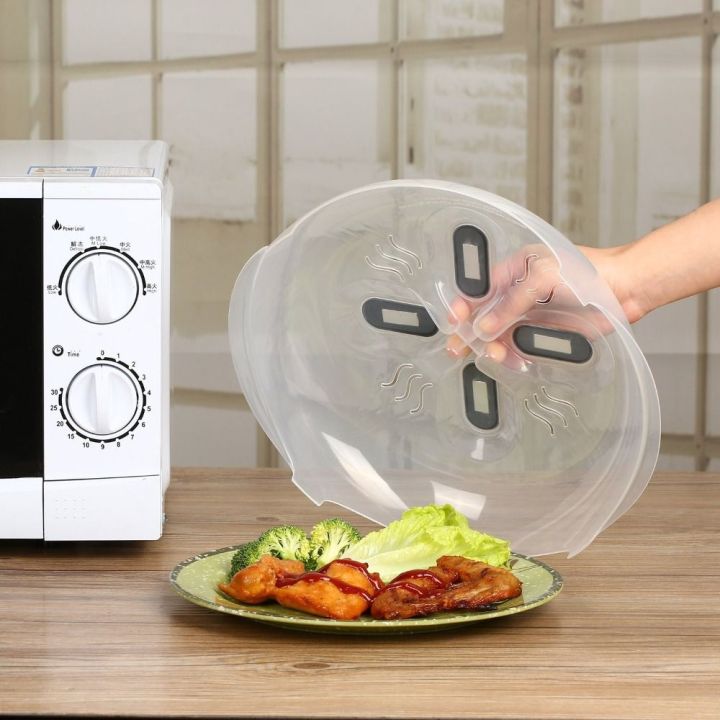 4 Microwave Plate Cover Lid 10 Plastic Safe Dish Splatter Topper Vent Holes New