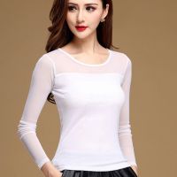 Women Mesh Tops Spring Autumn Sexy Fashion Casual Stretch Long Sleeve Blouse Shirt Elegant Top For Women Blusas New Arrivals