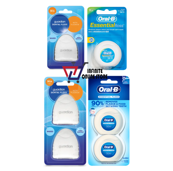 OralB Essential Floss Waxed Dental / Guardian Dental Floss Waxed (50m