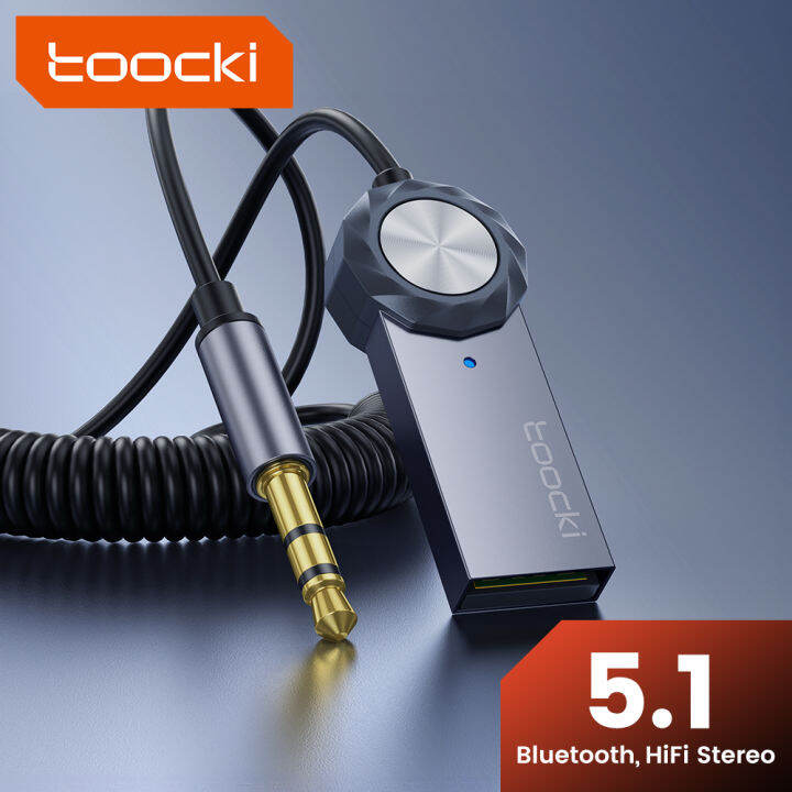 TOOCKI Bluetooth Aux Adapter USB To 3.5mm Jack Car Audio Music Mic