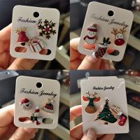 3ชิ้น/เซ็ต Merry Christmas เข็มกลัดถุงเท้าคริสต์มาส Christmas Tree Elk Enamel Badge เข็มกลัดขนาดเล็กผู้หญิงแฟชั่นเครื่องประดับ Gifts