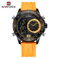 NAVIFORCE กันน้ำผู้ชายนาฬิกาลำลองกีฬานาฬิกาปฏิทินเรืองแสงซิลิโคนสายนาฬิกาดิจิตอลมัลติฟังก์ชั่น