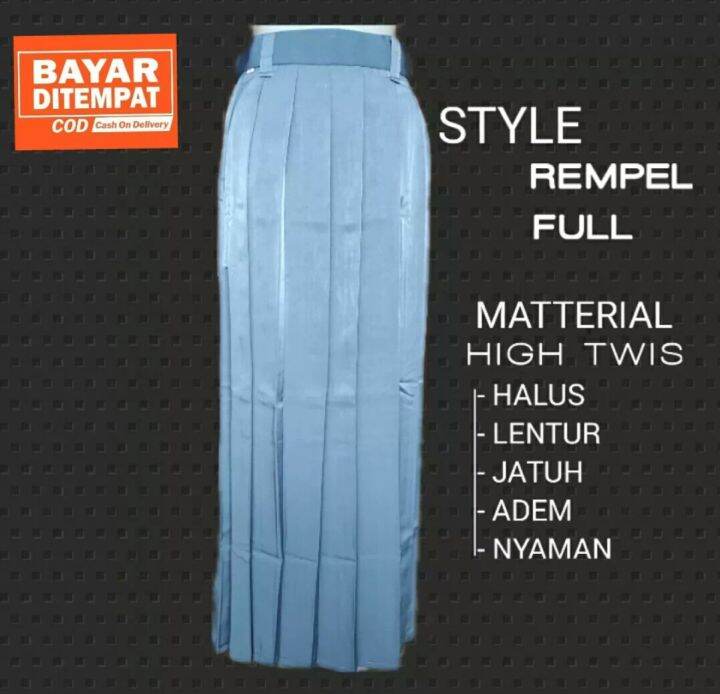 Rok Abu Abu rempel full Seragam sekolah SMA/SMU | Lazada Indonesia