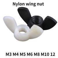 2-20pcs DIN315 M3 M4 M5 M6 M8 M10 M12 Hand Tighten Black And White Nylon Nut Wingnut Butterfly Nut Ingot Plastic Wing Nuts