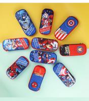 Stationery กล่องใส่เครื่องเขียนเด็กความจุขนาดใหญ่กล่องใส่ดินสอ SuperHero Spiderman, Ironman, ผ้าคอมโพสิต EVA