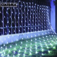 【☊HOT☊】 xuzichao พวงมาลัยตาข่ายชุดสายไฟตาข่าย Led 3M X 2M,พวงมาลัยตกแต่งสวนห่วงโซ่แสงกลางแจ้งไฟประดับงานแต่งงานวันหยุด