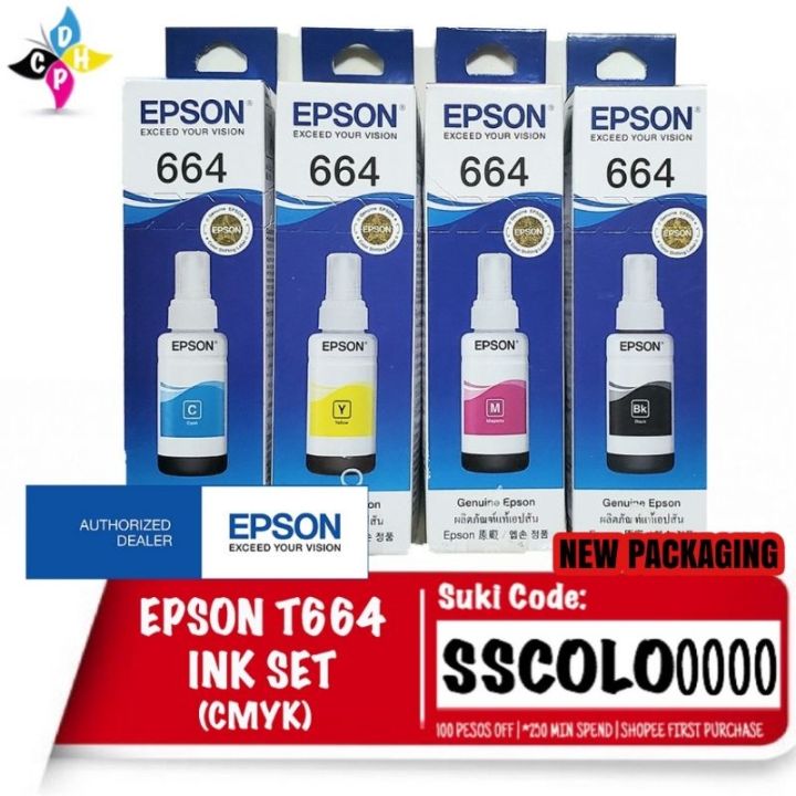 Epson T664 70ml Original Genuine Ink Bottle Cmyk Lazada Ph 2781