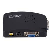 M8CYS AV/ S-Video อินพุต S-Video ไปยัง VGA Converter เอาต์พุต VGA เอาต์พุต VGA สีดำสะดวกสำหรับ Pc/hdtvdvd/Set-Top Box/ คอนโซลเกม/กล้องวีดีโอ