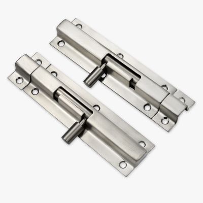 【LZ】♧☏♈  Stainless Steel Slide Bolt Bathroom Bedroom Toilet  Sliding Lock Latch Old-fashioned Door Pin Two-way Latch Left  right mounting