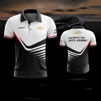 2023 NEW Style ☼♕☸MOTOCAR CHEVROLET black and white stitching casual racing POLO T shirt wh3，Can be customization